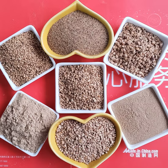 연마재, 연마재, 수처리용 여과재, 샌드블래스팅, 호두껍질 사용